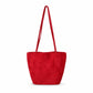 Faux Suede Tote Bag with Double Shoulder Handles Magnetic Closure and Interior Pockets