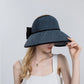 Womens Roll Up Straw Sun Visor Wide Brim Bow Detail Adjustable UV Protection Packable Summer Hat