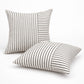 2 Pack Striped Textured Throw Pillow Covers 18 x 18 Inch for Couch Sofa and Bed