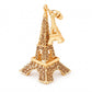 Eiffel Tower Crystal Keychain Bag Charm with Lobster Clasp and Key Ring