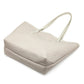 Woven Tote Bag Large Shoulder Handbag with Zipper Closure and Interior Pocket
