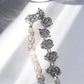 Women's Freshwater Pearl Bracelet - Chunky Knot Chain T-Bar Clasp Bracelet for Elegant Casual & Formal Wear