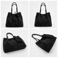 Soft PU Leather Tote Bag with Removable Pouch and Shoulder Handles