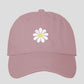 Women's Baseball Cap Stylish Solid Color with Daisy Embroidery