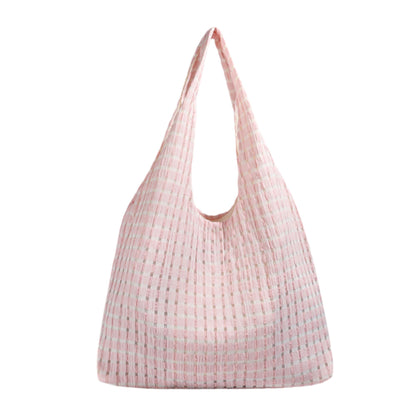 Plaid Hobo Tote Bag with Soft Slouchy Shape and Shoulder Handle