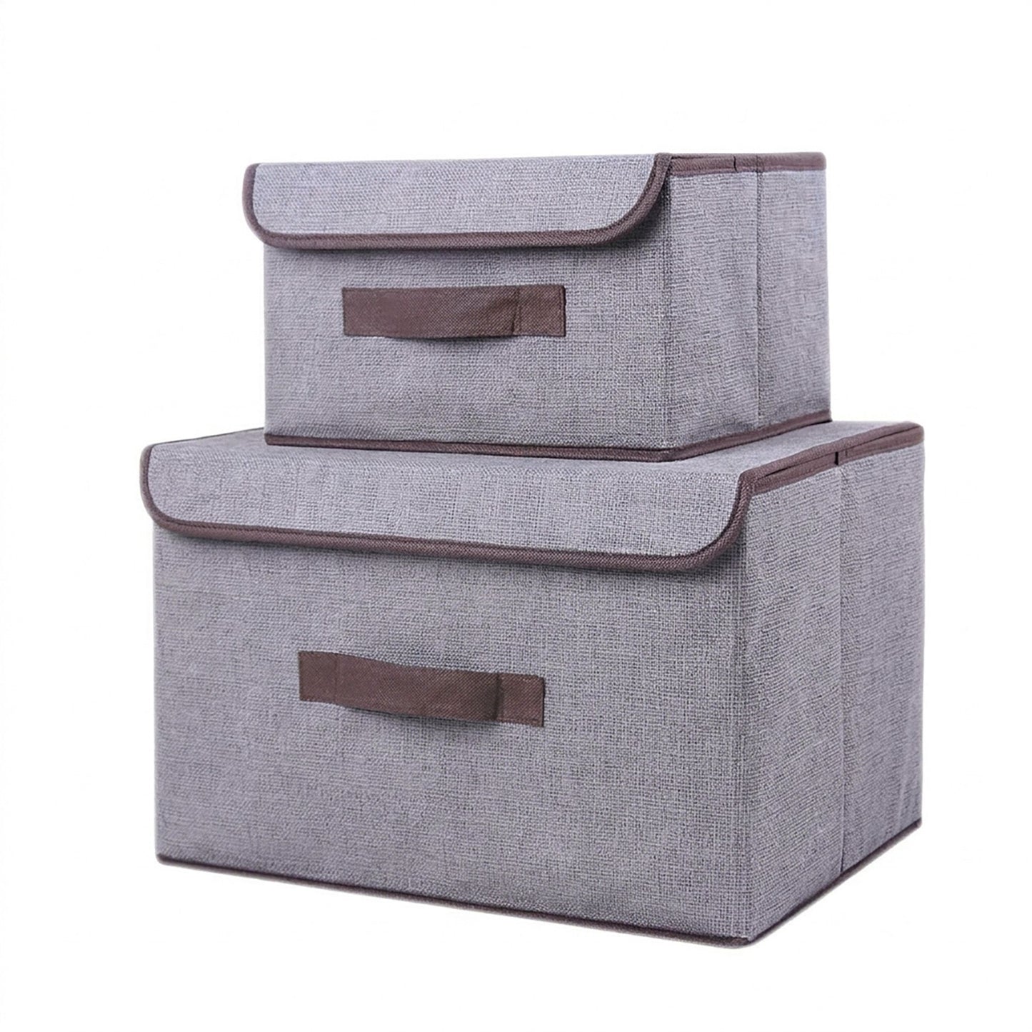 2 Piece Foldable Storage Box Set with Lids and Handles