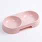 Plastic Double Pet Bowl with Raised Base for Food and Water