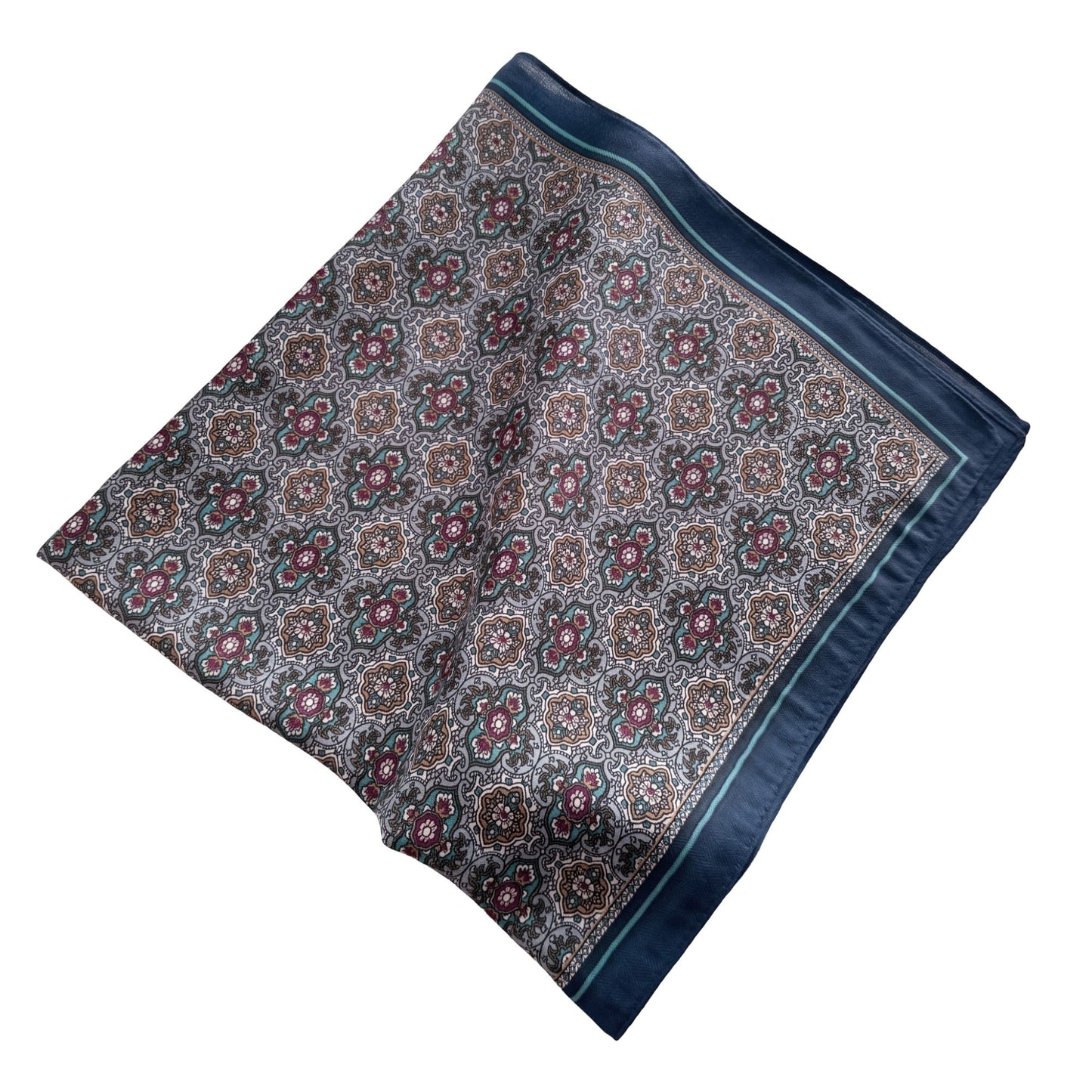 Vintage Floral Print Square Scarf Lightweight Fashion Neck Hair and Handbag Accessory 26.8¡Á26.8 Inches