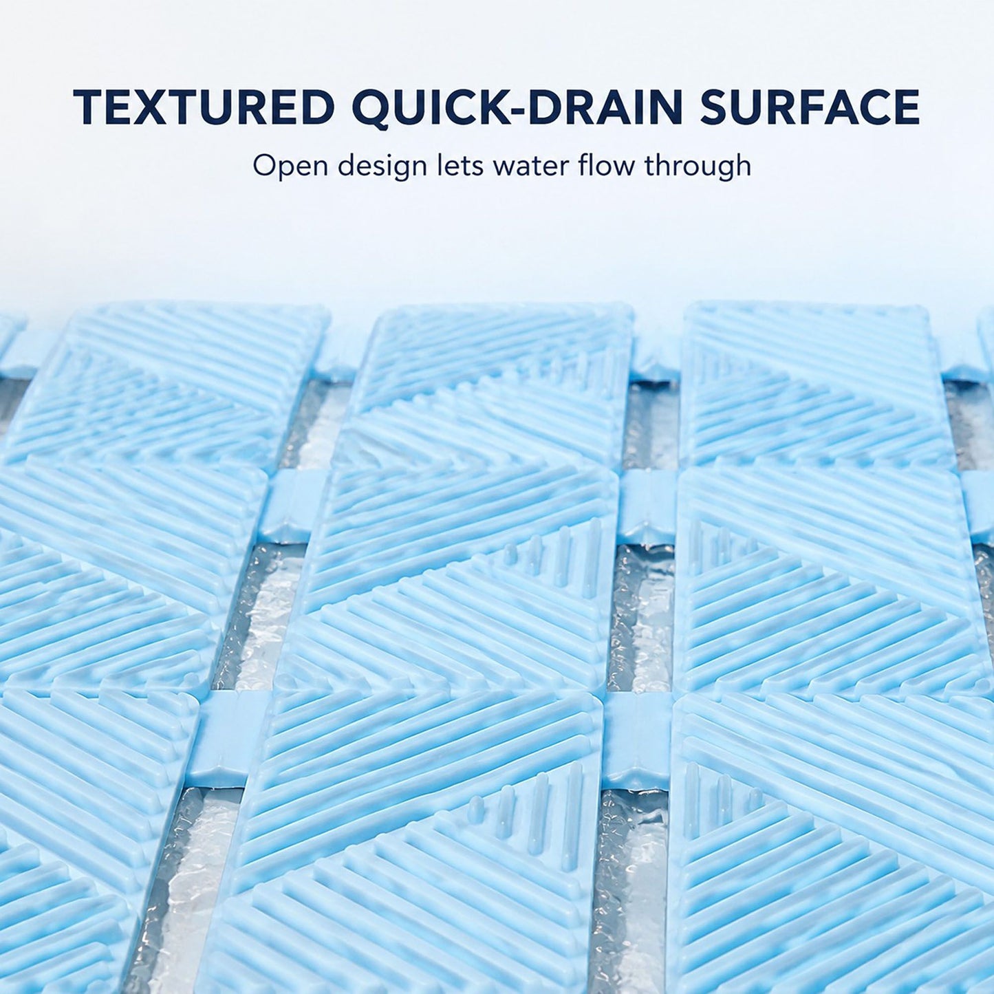 Slatted Nonslip Shower Mat Quick Drain Bath Mat 15.7 x 27.6 Inches