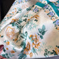 Vintage Floral Print Satin Feel Square Scarf Elegant Lightweight Fashion Neck Hair Scarf 27.5¡Á27.5 Inches