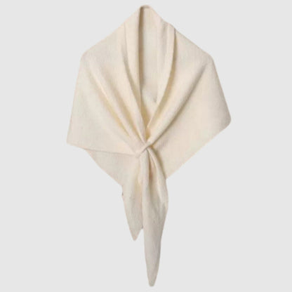 Soft Solid Knit Scarf with Draped Shape, Smooth Textured Finish, and Versatile Wrap Styling Design 68.5x45.5x28.5in