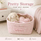 Quilted Floral Storage Caddy with Handles for Dorm Bathroom Vanity and Laundry Room
