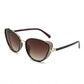 Cat Eye Oversized Round Sunglasses with Gradient Lens and Tortoise Frame