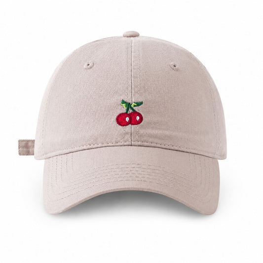 Cherry Embroidered Baseball Cap Adjustable Dad Hat