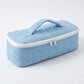 Heart Quilted Travel Makeup Bag with Carry Handle