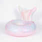 Inflatable Mermaid Tail Pool Float Ring with Backrest Handles Durable PVC Water Float for Pool Beach 43.3x43.3x25.5in