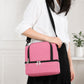 Dual Compartment Insulated Lunch Bag with Adjustable Shoulder Strap