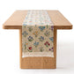 Beige Multicolor Floral Woven Table Runner with Tassel Fringe 13.8x47.2in