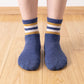 6 Pair Striped Crew Socks with Ribbed Cuffs