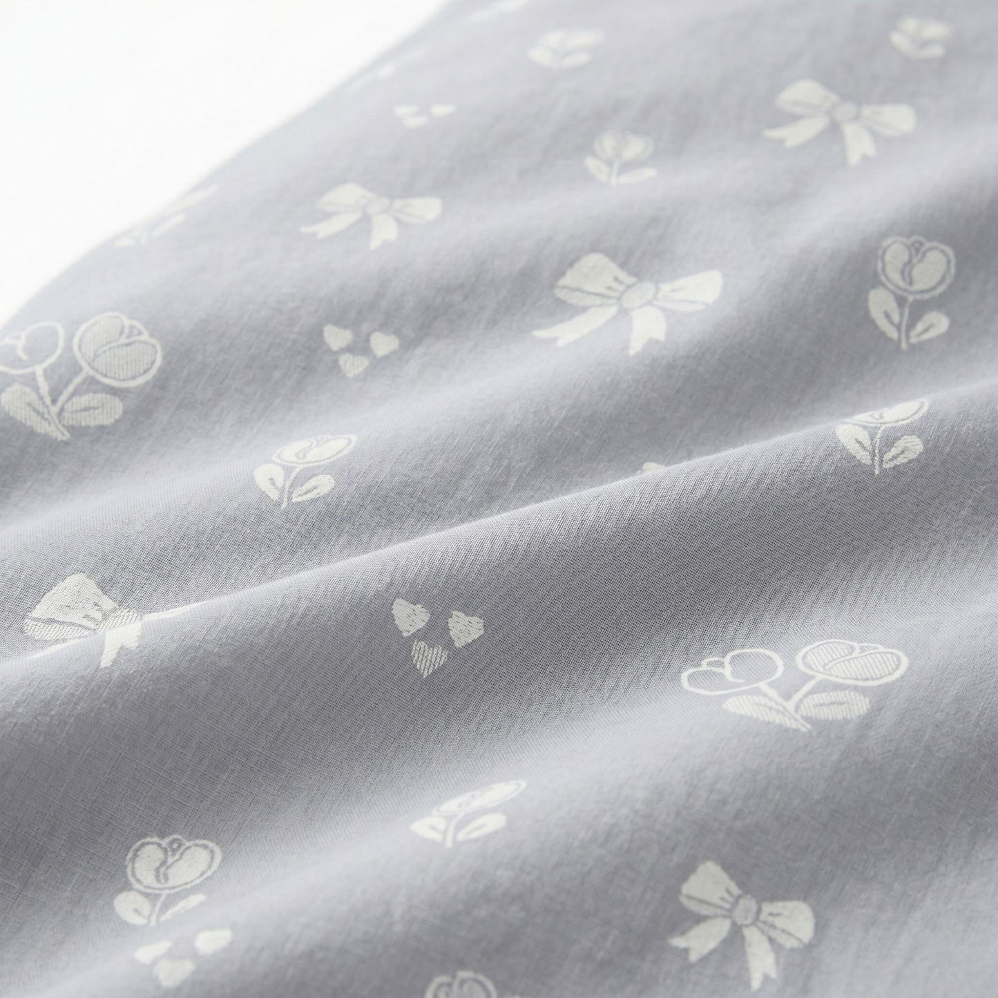 3-Piece Cotton Bedding Set with Duvet Cover and Pillowcases Soft Washed Fabric Minimal Floral Bow Print