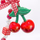 2-Piece Womens Bag Charm with Hanging Clip and Decorative Accents