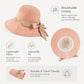 Wide Brim Sun Hat with Bow Accent Stitched Crown and Soft Structured Brim