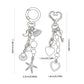 Gold-Tone Ocean & Heart Multi-Charm Bag Charm Key Chain Set 2 Pair