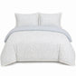 4-Piece Cotton Washed Jacquard Bedding Set with Duvet Cover Flat Sheet and Pillowcases Floral Texture