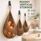 3pc Crochet Hanging Storage Basket Set Small Medium Large Wall Organizer Bins