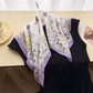 Pure Cotton Butterfly Floral Print Square Scarf Lightweight Fashion Neck Hair Scarf 25.5¡Á25.5 Inches