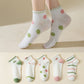 5 Pairs Women's Low Cut Ankle Socks with Polka Dot and Stripe Patterns Soft Cotton Anti-Pilling Casual Everyday Style