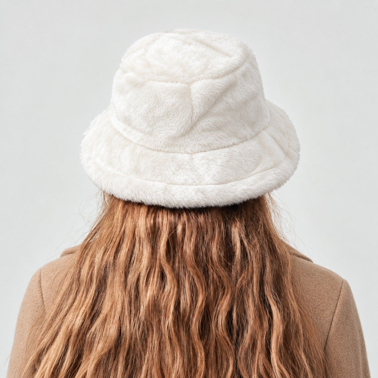 Faux Fur Bucket Hat Soft Plush Winter Casual Fashion Hat