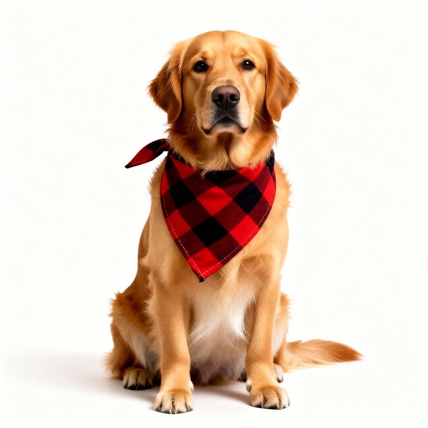 Plaid Pet Bandana Scarf Soft Tie-On Triangle Neck Accessory Classic Check Pattern