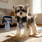 Plaid Pet Necktie Collar, Soft Cotton Gentleman Style Gingham Tie for Small Medium Dogs Cats