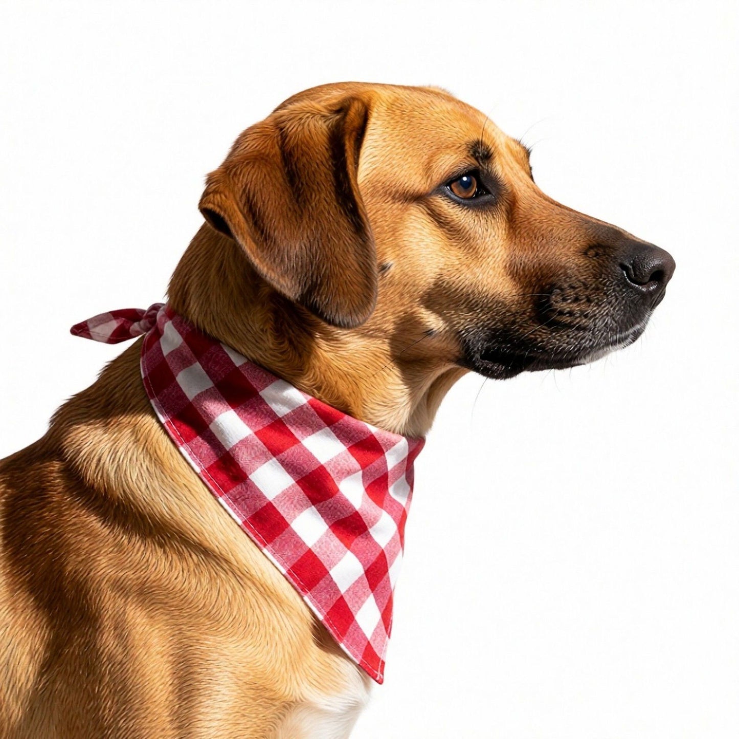 Red Plaid Pet Bandana Scarf Tie-On Triangle Neck Accessory Classic Buffalo Check
