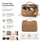 Straw Woven Crossbody Bag with Chain Strap