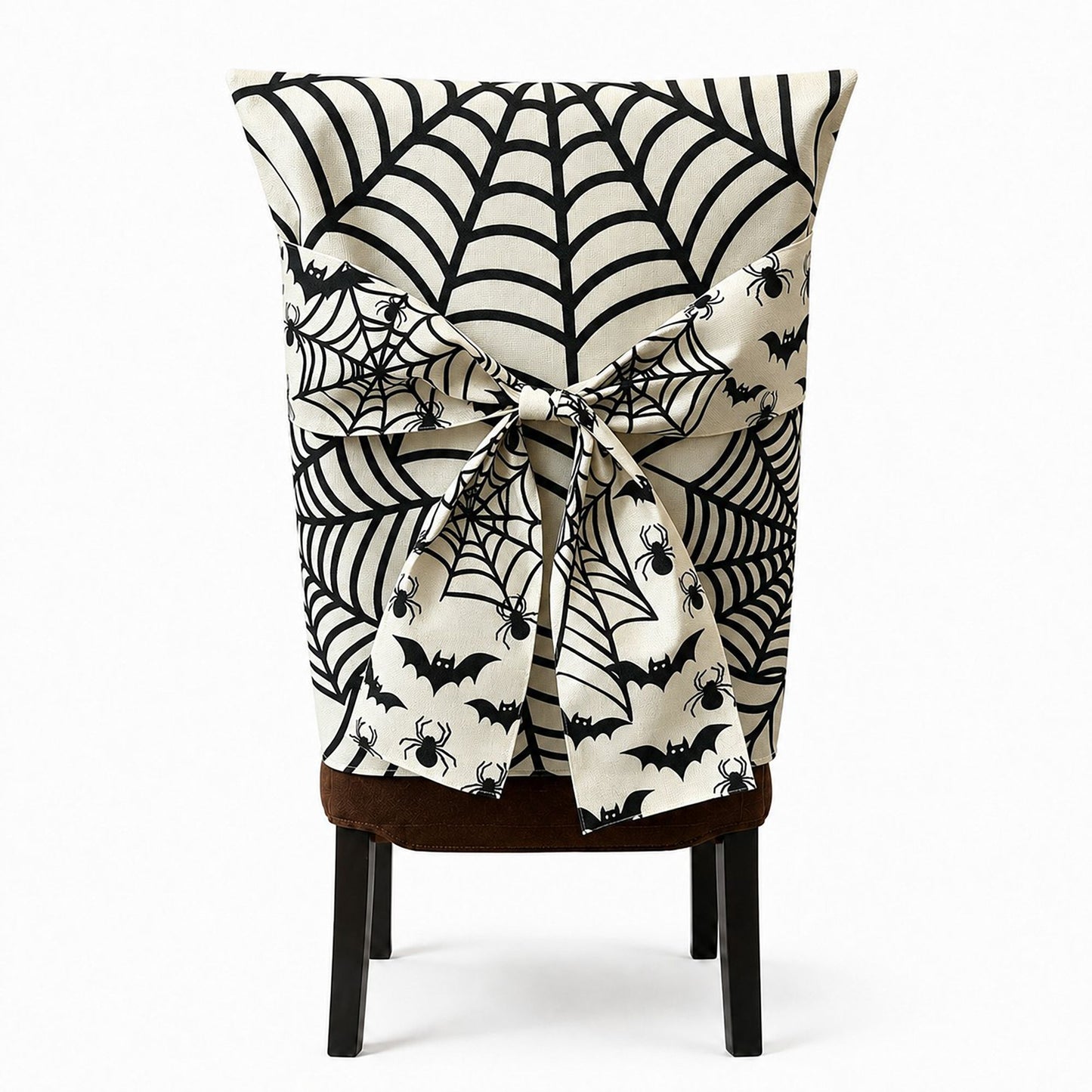 Halloween Dining Chair Back Cover with Decorative Bow