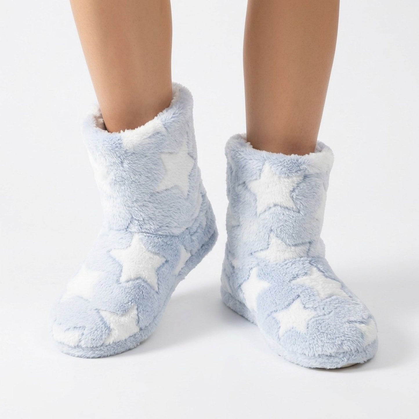 Fuzzy Heart Slipper Boots