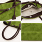 Large Suede Look Tote Bag with Double Handles Magnetic Closure and Interior Zip Pocket