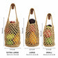 Macrame Hanging Produce Basket Set Woven Cotton Rope Storage Organizer