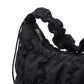 Ruched Puffer Shoulder Bag with Gathered Strap and Top Zipper Closure 10.5x8.5x3in