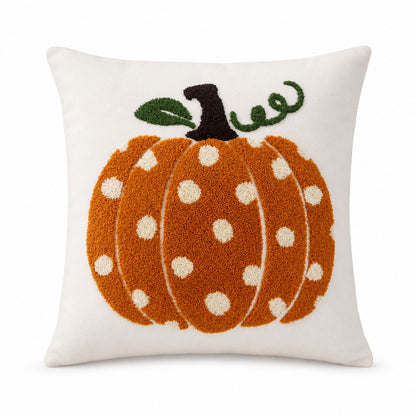 Halloween Fall Pumpkin Ghost Decorative Throw Pillow Cover 17.7x17.7in