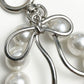 Beaded Bow Keychain with Round Bead Loop and Metal Clip Bag Charm