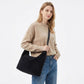 Slouchy Faux Suede Hobo Shoulder Bag with Zipper Closure and Adjustable Strap