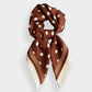Polka Dot Satin Square Scarf with Contrasting Border Trim 27x27in