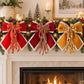 3ct Fabric Christmas Bow Decorations with Gold Trim Burgundy