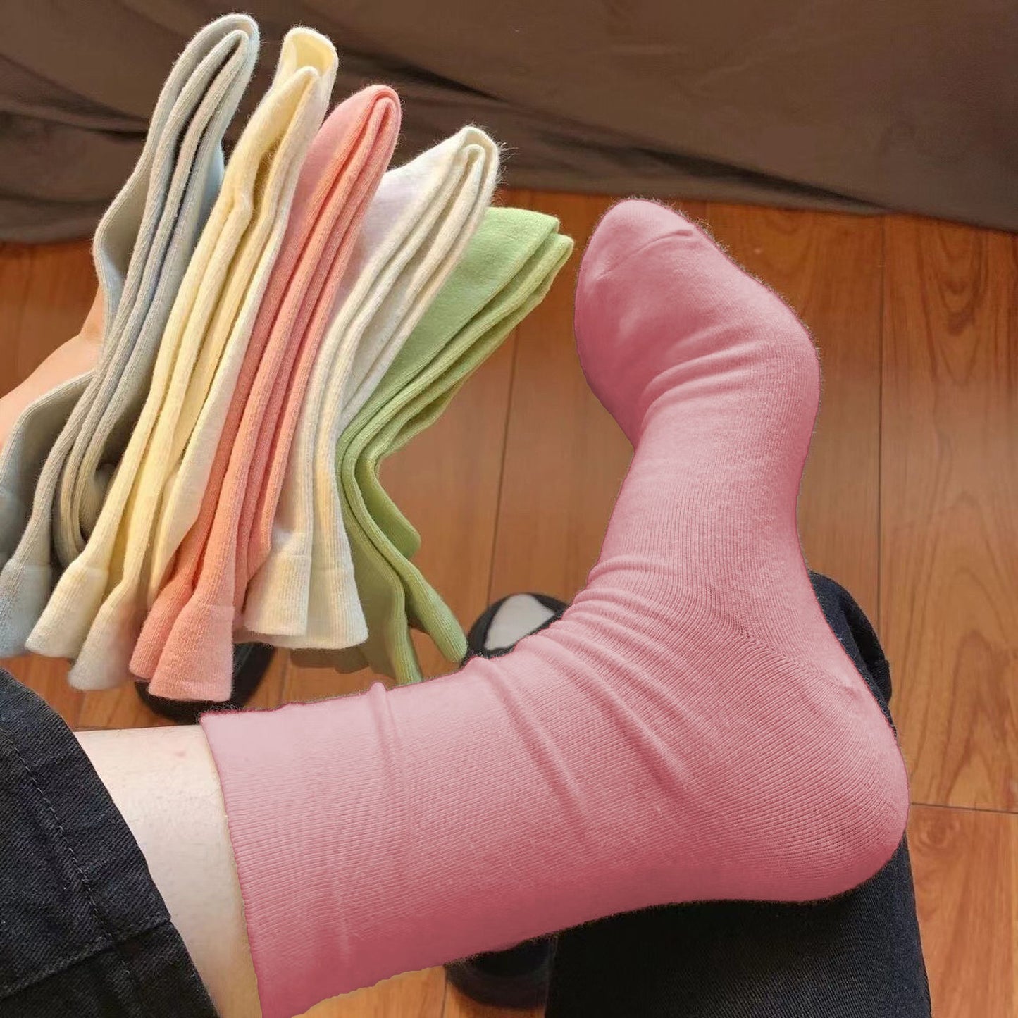 Slouchy Ankle Socks Soft Solid Cotton for Casual Comfort 2 Pairs