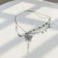 Rhinestone Butterfly Chain Belt with Layered Drape Details and Adjustable Closure 39.5in