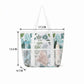 Printed Beach Tote Bag with Mesh Pockets and Shoulder Handles