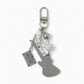 Guitar Charm Keychain with Microphone Tape Pendant Music Theme Bag Charm Key Ring Accessory
